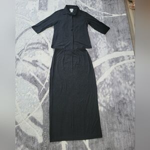 Willi Smith Charcoal Stretch Knit Two-Piece Set Size M